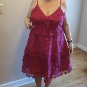 NWT City Chic fuchsia lace dress sz 20